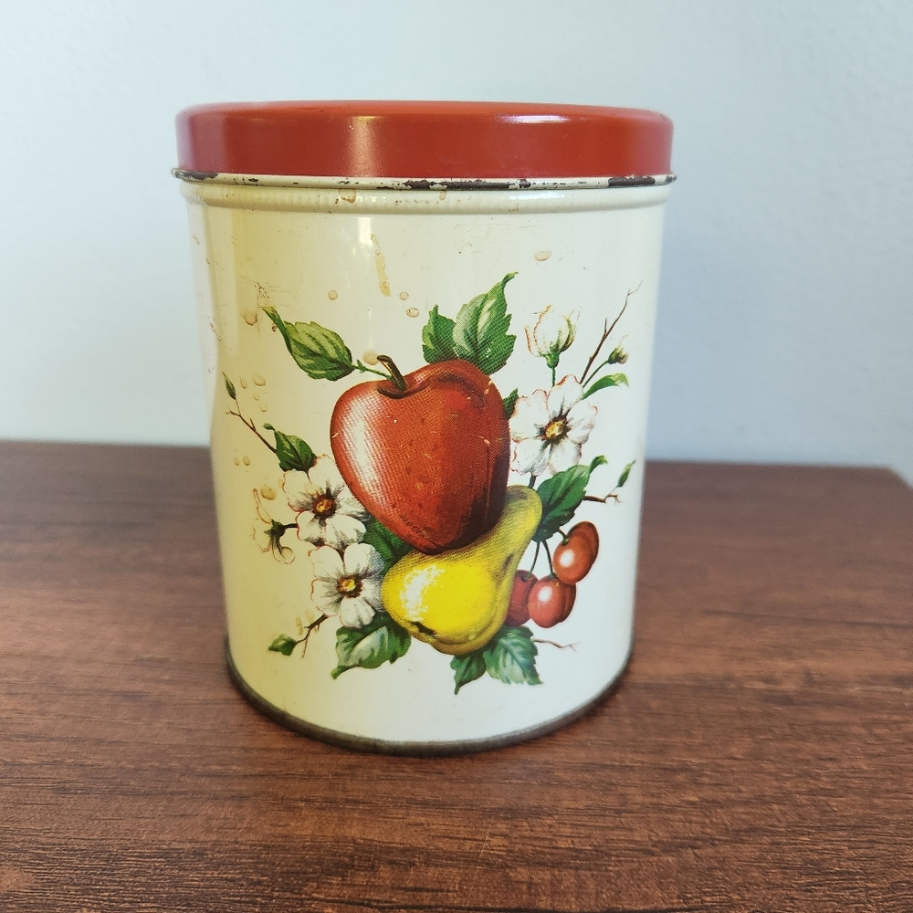 Vintage Fruit Design Tin Canister